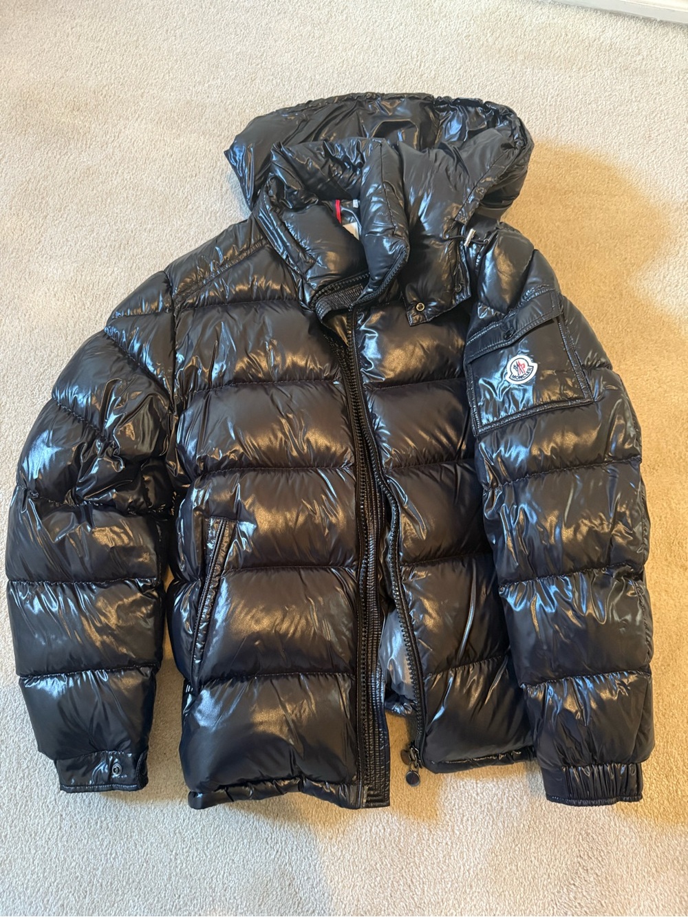 Moncler men’s Maya hooded down puffer jacket
